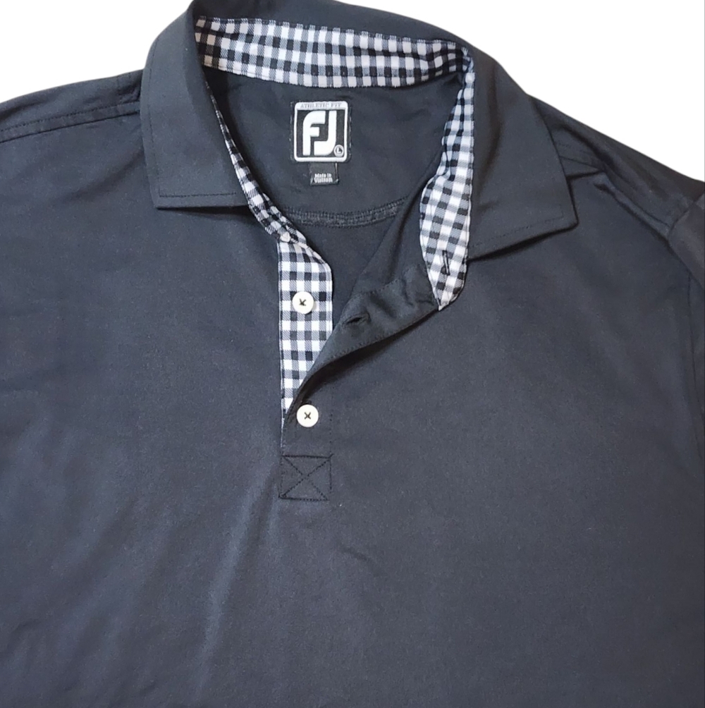 Footjoy NBC Peacock Golf Athletic Polo Shirt Sz L dark Navy